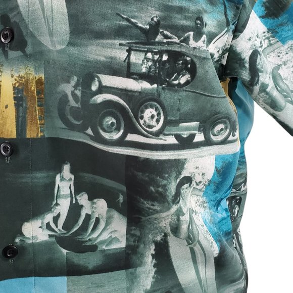 Men's Small Vintage All Over Print Shirt by Icebox - Picture 7 of 8